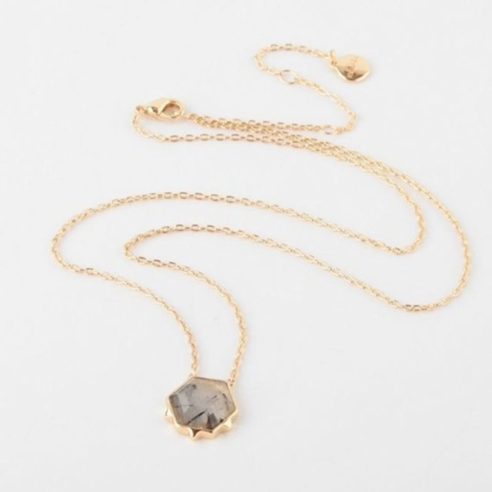Stella & Dot | Gold + Tourmaline Quartz Nova Pendant Layering Necklace - Picture 2 of 10